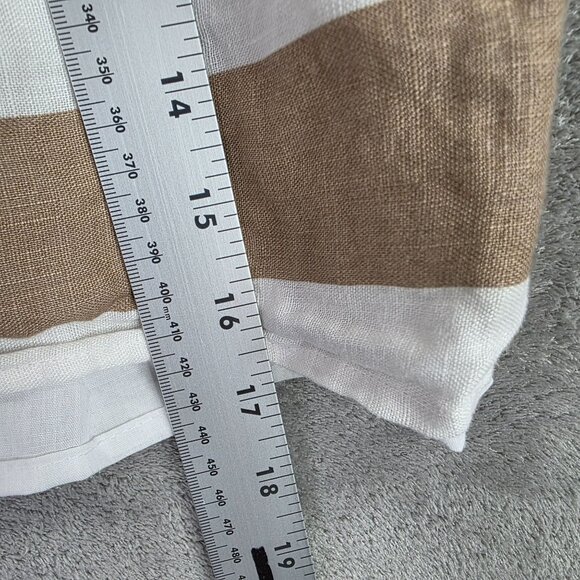 Womens Cynthia Rowley Brown & White Striped 100% Linen Skirt Lined Size 8 - Picture 7 of 8
